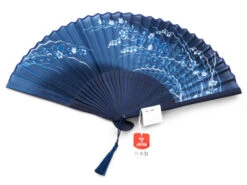 Handfächer Aino-cho, Blau -Japanisches Geschirr Geschäft handfaecher aino cho blau 1
