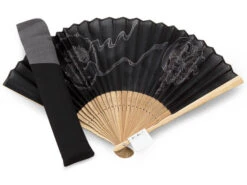 Handfächer Fujin Raijin, Donner-Gott, Schwarz -Japanisches Geschirr Geschäft handfaecher fujin raijin donner gott schwarz 1