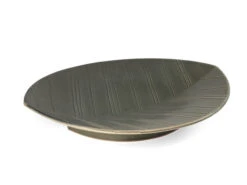 HAZARA Leaf Banryoku, Servierplatte L, Grün -Japanisches Geschirr Geschäft hazara leaf banryoku servierplatte gruen 1