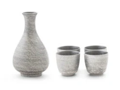 Sake Set Silber, 1 Karaffe, 4 Becher 15 Sake Set Silber, 1 Karaffe, 4 Becher -Japanisches Geschirr Geschäft sake set silber 1 karaffe 4 becher 1