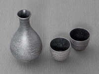 Sake Set Silber, 1 Karaffe, 4 Becher 8 Sake Set Silber, 1 Karaffe, 4 Becher – Bild 6